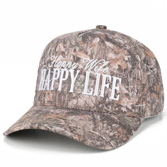 Ready to Ship: C.C HAPPY WIFE HAPPY LIFE Letter on Two Tone Trucker Hat - Salt Threads