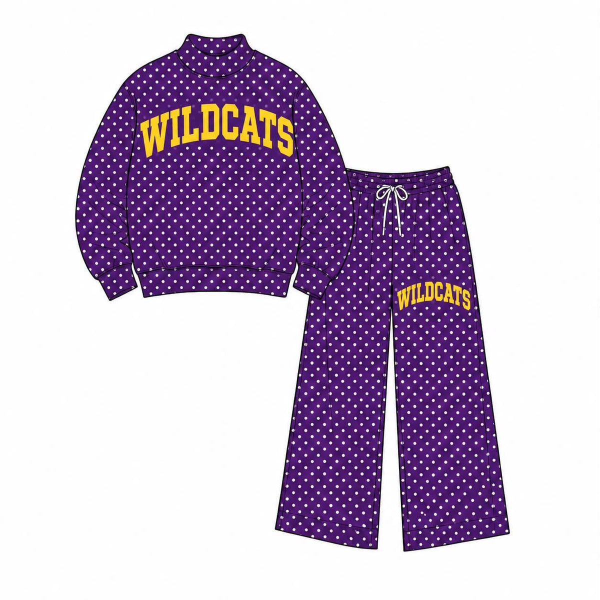 Pre-Order: CARRIER MILLS WILDCATS Mock Neck & Wide Leg Set
