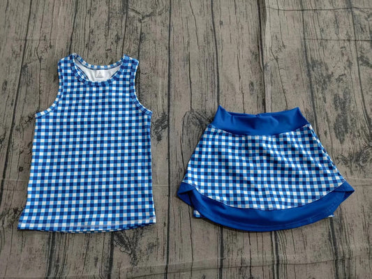 Pre-Order: Royal Blue Gingham Yoga Set
