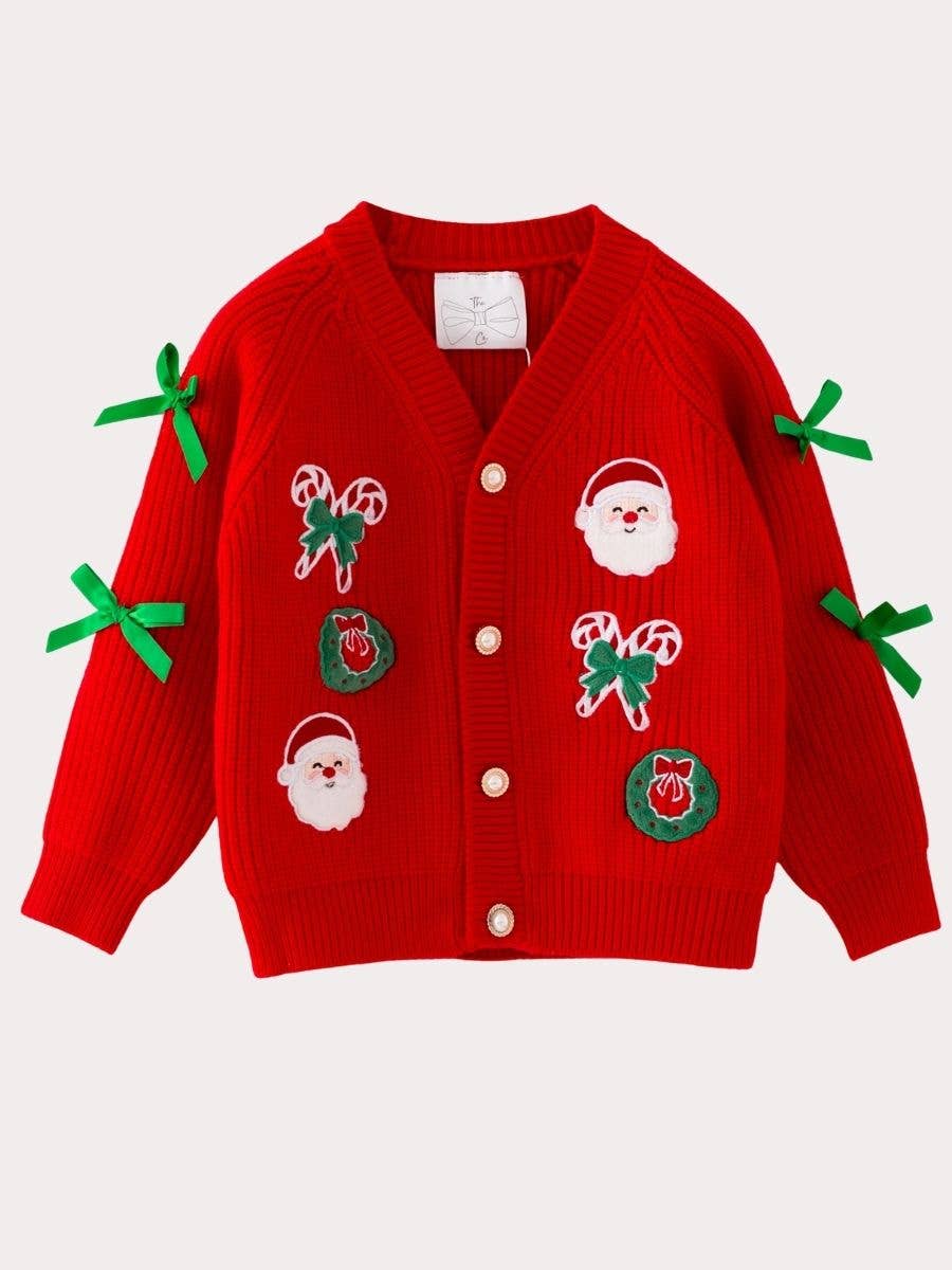 Ready to Ship: Christmas Character Girls Cardigan Sweater