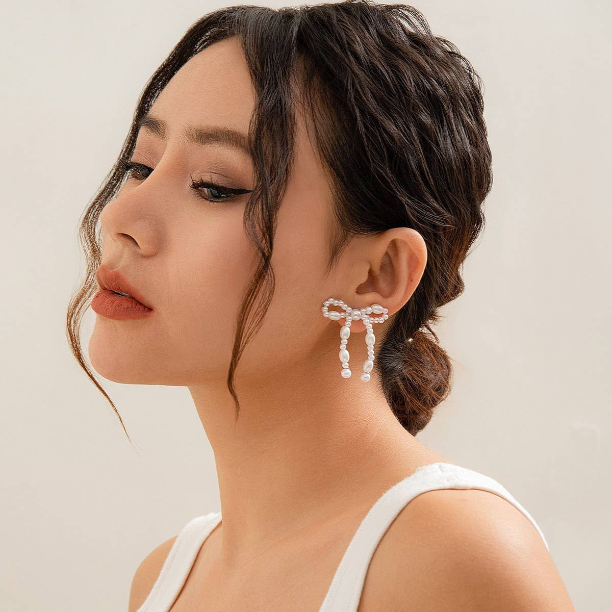 BOW FRENCH TASSEL PEARL EARRINGS {RTS}