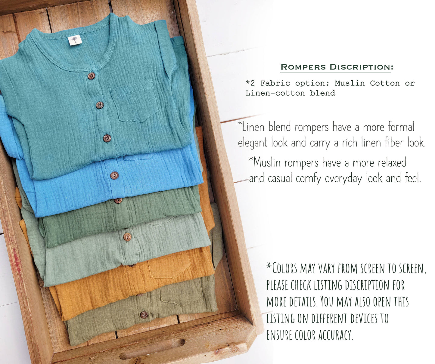 Baby boys Romper Jumpsuit button front boho SAMI {RTS}