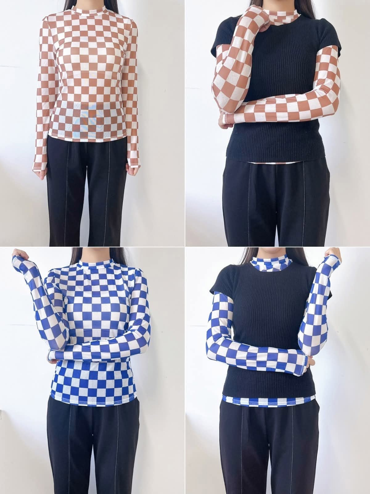 Pre-Order: Mom & Me Checkered Mesh Top