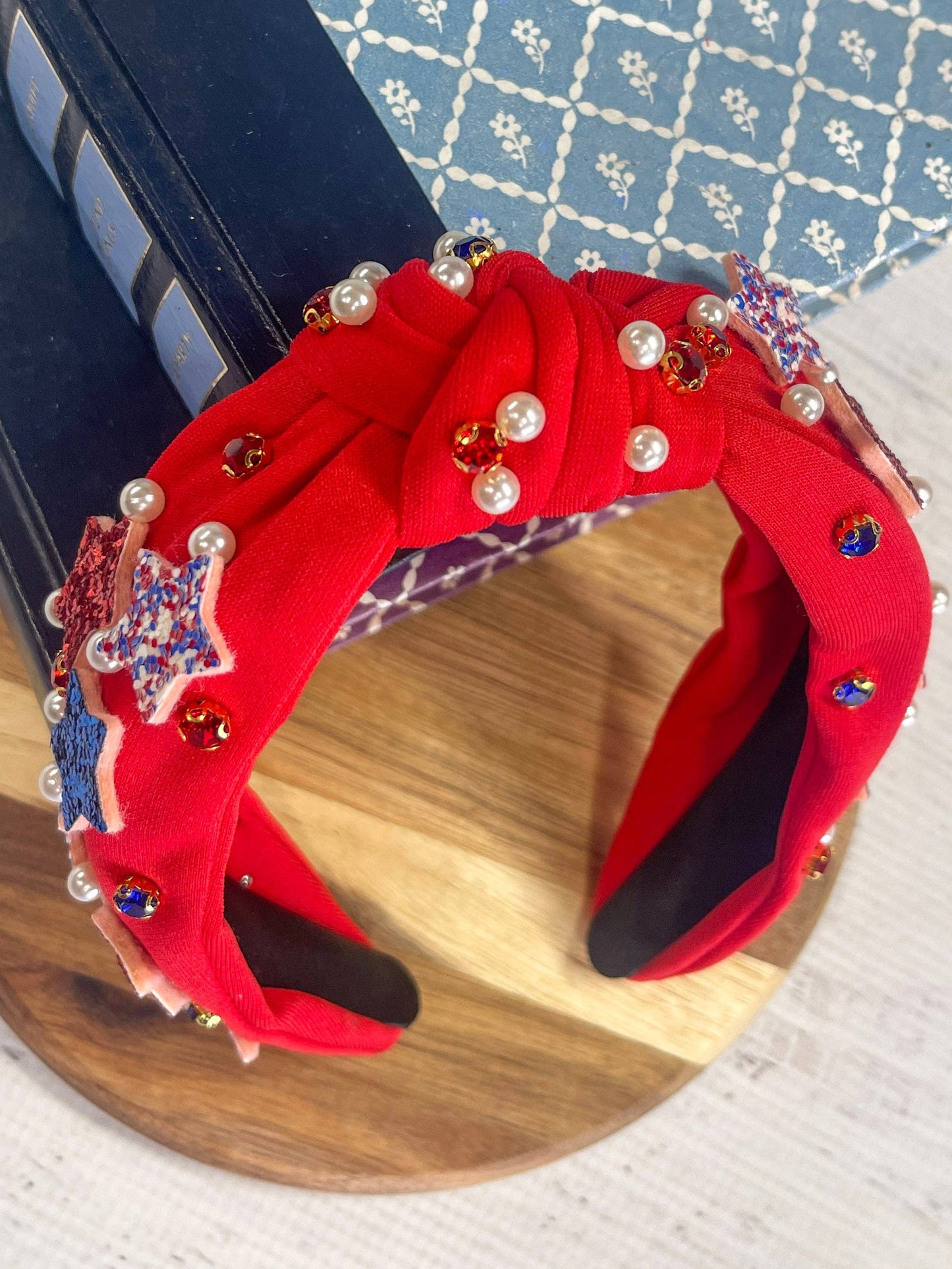 Red Patriotic Glam Headband {RTS}