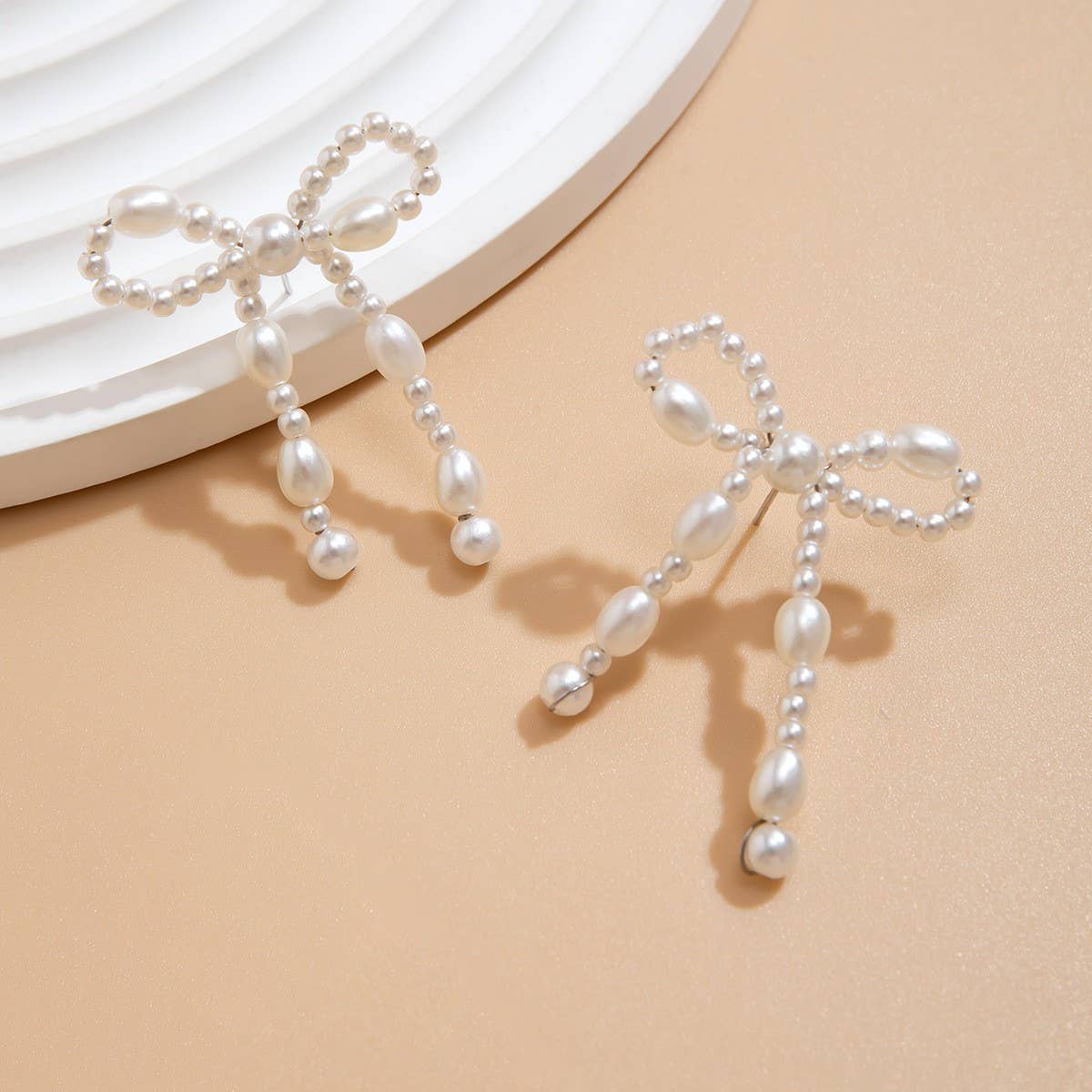 BOW FRENCH TASSEL PEARL EARRINGS {RTS}