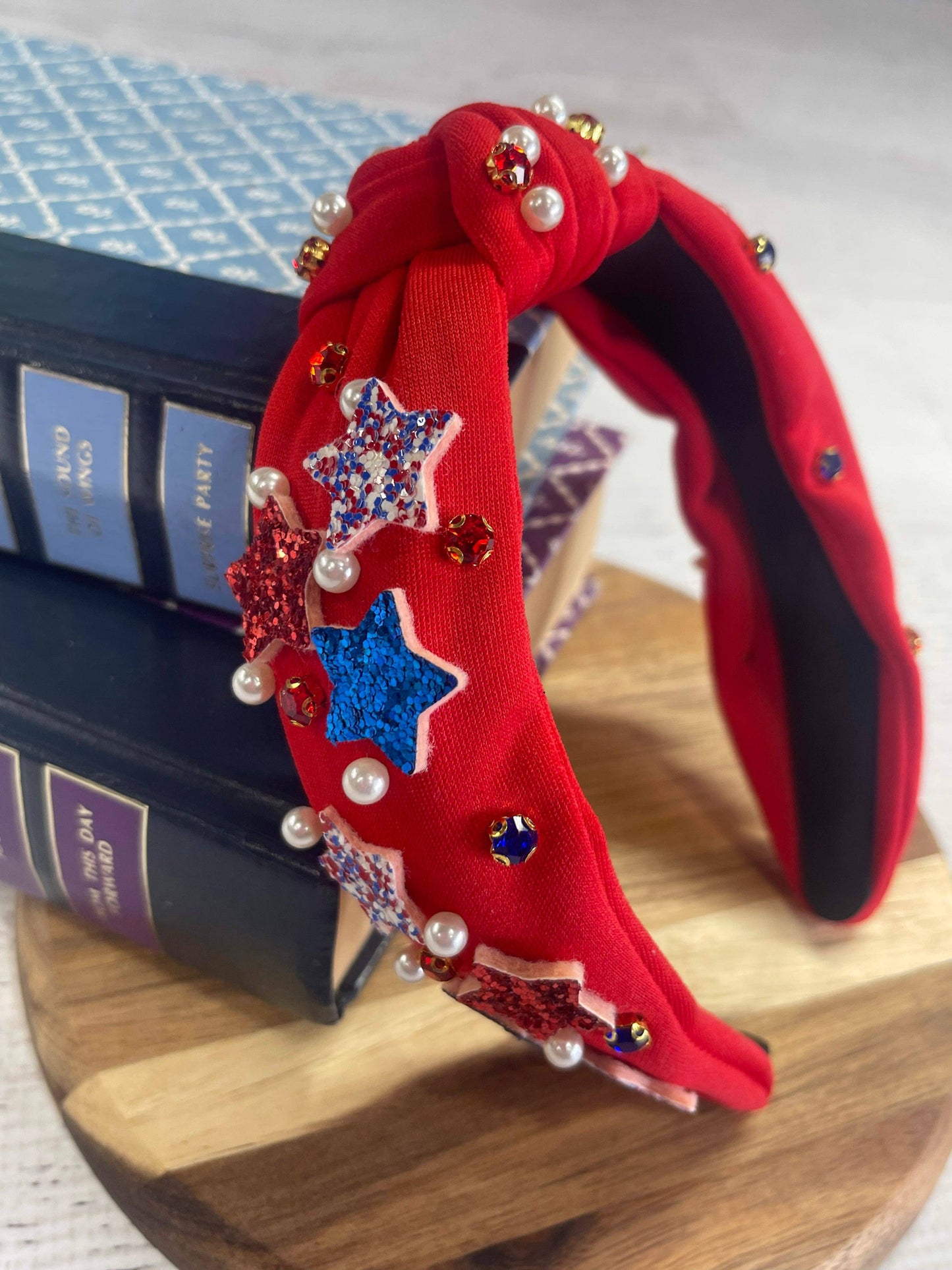 Red Patriotic Glam Headband {RTS}