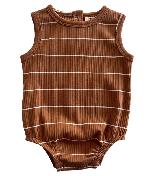 Saddle Stripe / Organic Ribbed Dune Bubble (Baby - Kids) - Salt Threads