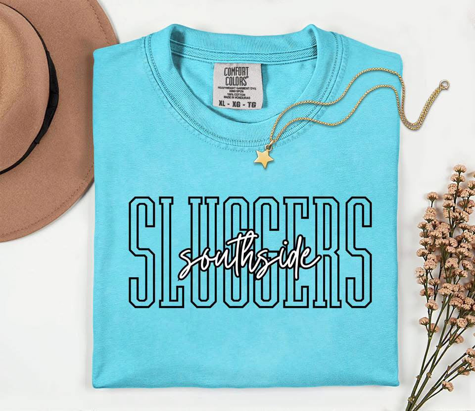Pre-Order: School Spirit Mascot Tee Southside Sluggers Lagoon Blue