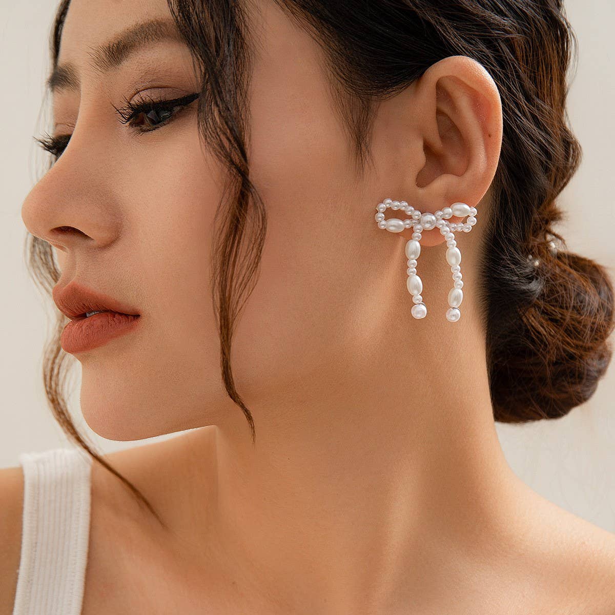 BOW FRENCH TASSEL PEARL EARRINGS {RTS}