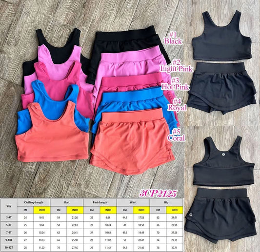 Pre-Order: Girl's Athletic Tank and Skort Sets