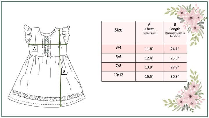Kids Dainty Coral Floral Ruffle Button Spring Easter Dress