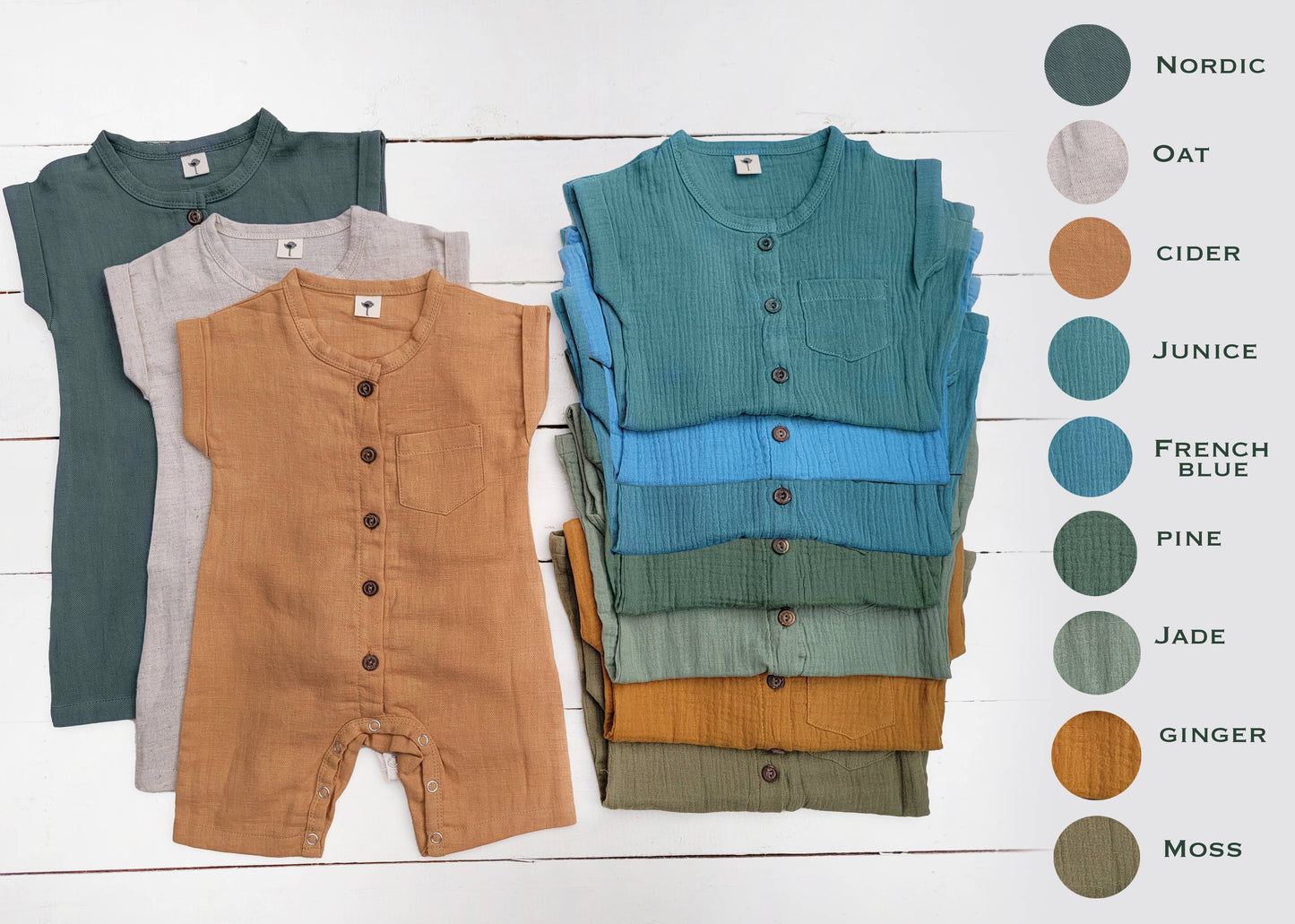 Baby boys Romper Jumpsuit button front boho SAMI {RTS}