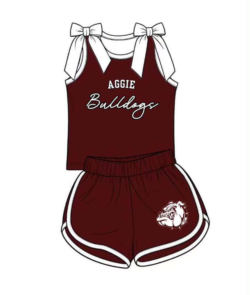 Pre-Order: Yoga Tank & Shorts Set Aggie Bulldogs