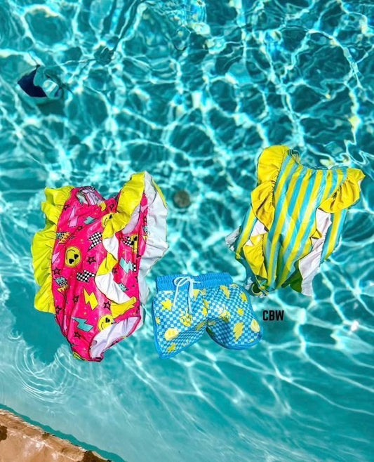 Pre-Order: NEON SPLASH KIDS SWIM GIRLS ONE-PIECE