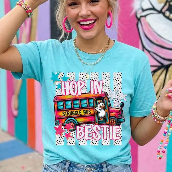 Pre-Order: Hop In Bestie Tee - Salt Threads