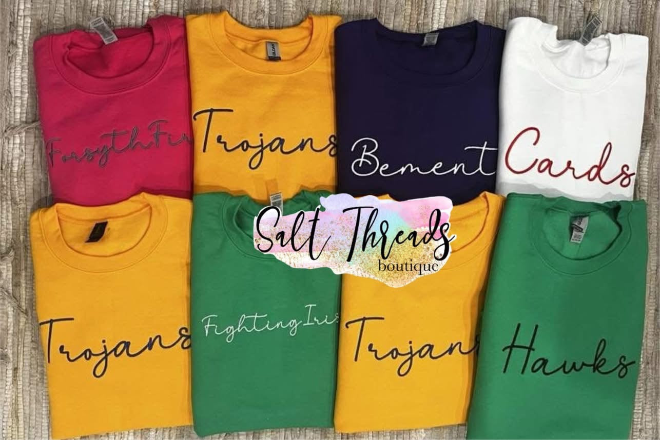 Pre-Order: Custom Embroidered Crews