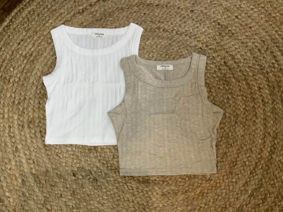 Ready to Ship: Zenana Ribbed Crop Tank