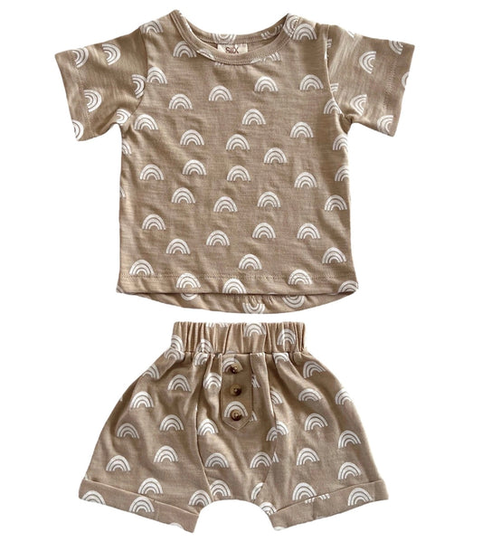 SIIX Organic Tee & Shorts Set - Rainbow - Salt Threads