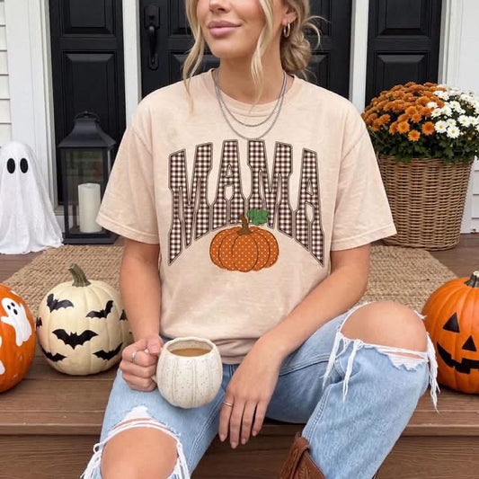 Pre-Order: Gingham Pumpkin Tee