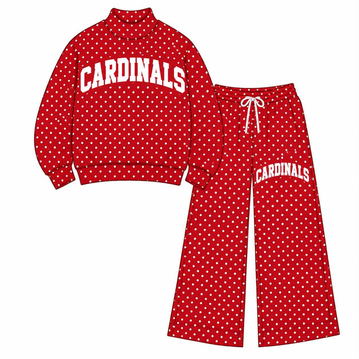 Pre-Order: NORRIS CITY CARDINALS Mock Neck & Wide Leg Set (Copy)
