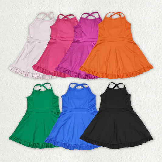 Pre-Order: Yoga Crossback Dresses with attached shorts