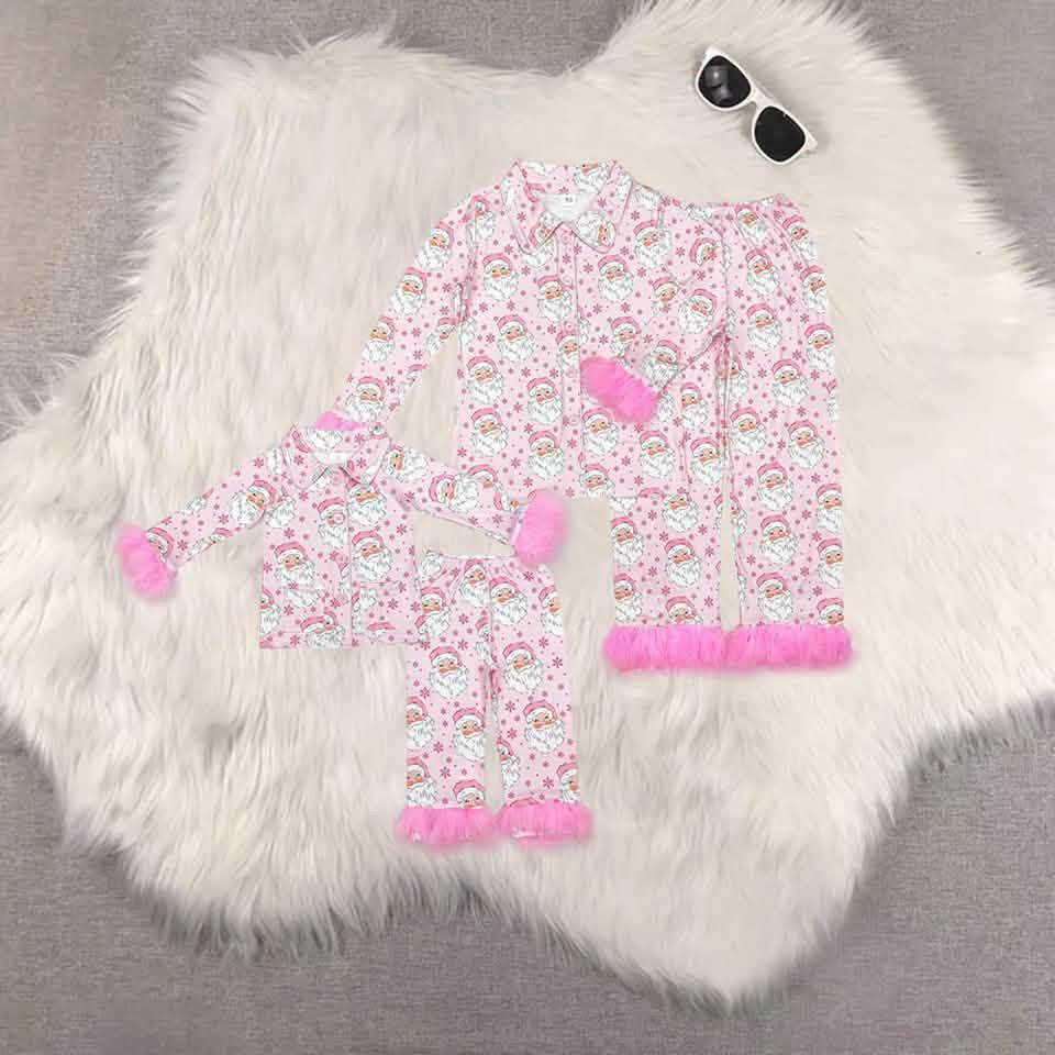 Pre-Order: Mom and Me Pink Plush Pajama Set