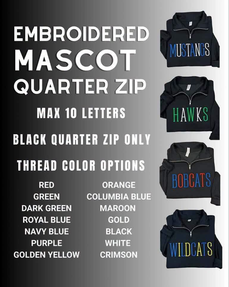 Pre-Order: Embroidered Mascot Quarter Zip