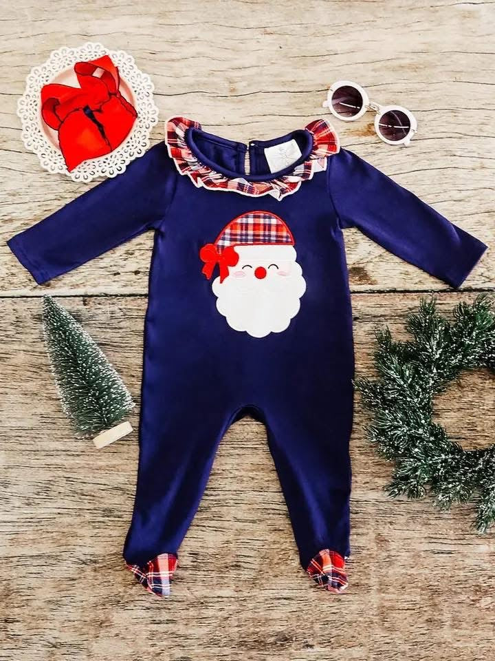 Pre-Order: Navy Plaid Santa