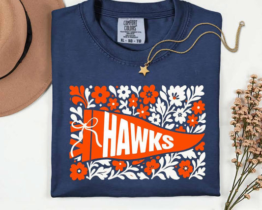 Pre-Order: Custom Floral Mascot Pennant Tee
