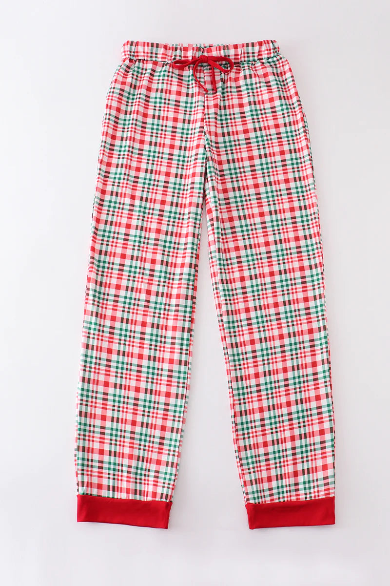 Red Plaid Adult Lounge Pants {RTS}