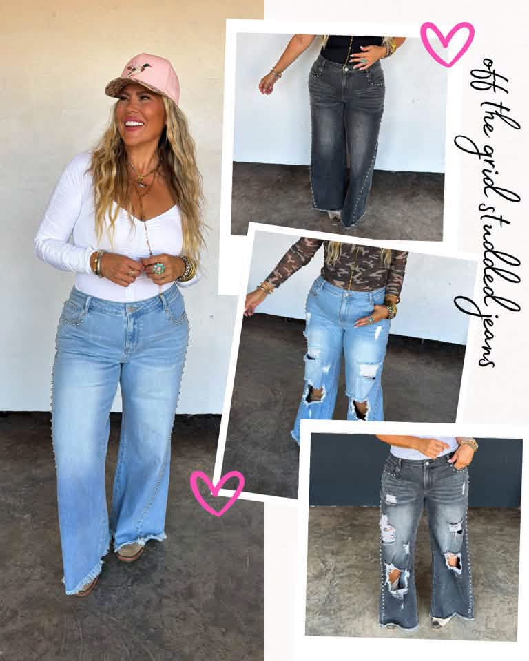 Pre-Order: Off The Grid Studded Jeans