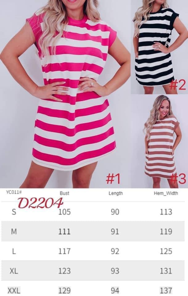 Tan Striped Tshirt Dress {RTS}