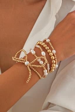 Gold Bow Bracelet Stack {RTS}