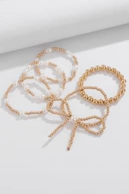 Gold Bow Bracelet Stack {RTS}