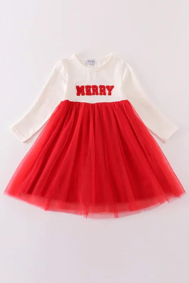 Merry French Knot TuTu Dress {RTS}
