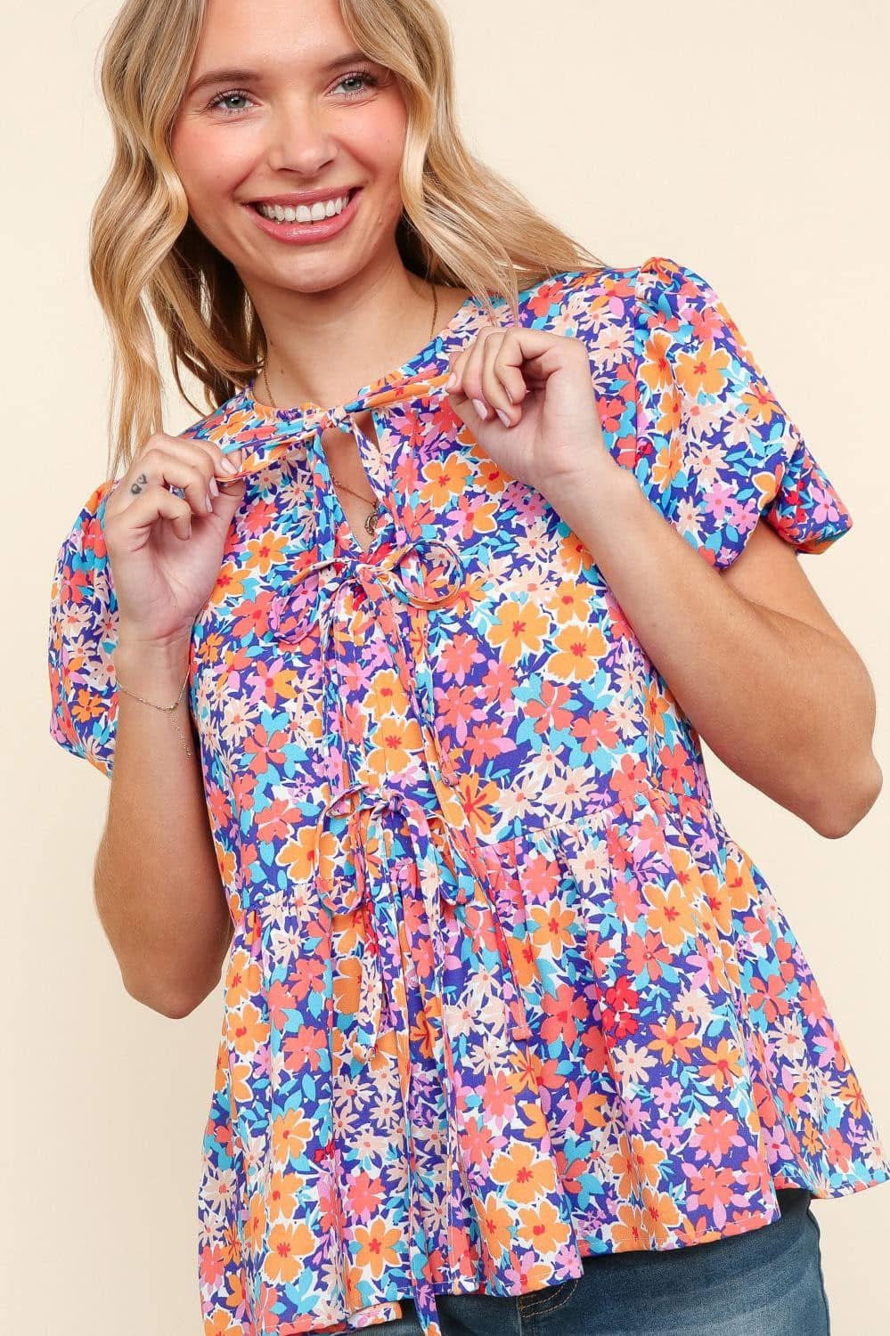 ⭐️ Vibrant Blouse with Bow Detail {RTS}