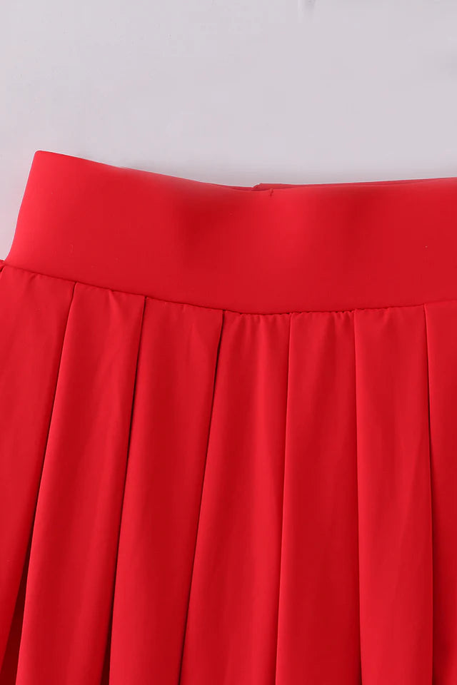 Ready to Ship: Red Pleated Skort - Salt Threads