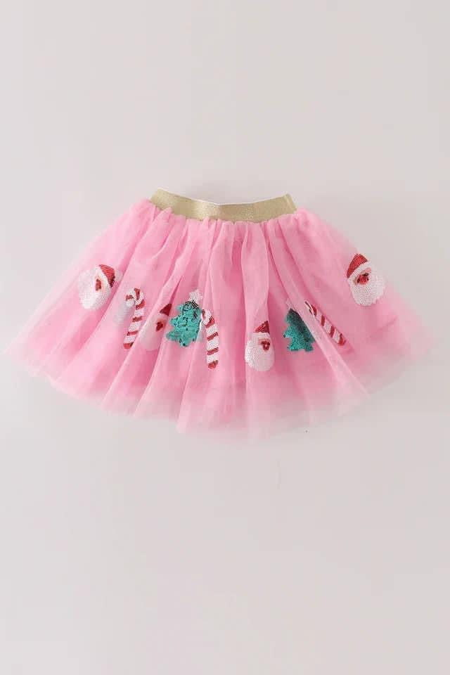 Pink Christmas Skirt {RTS}