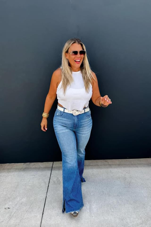⭐️ Take Sides Pinstripe Jeans ⭐️ {RTS}