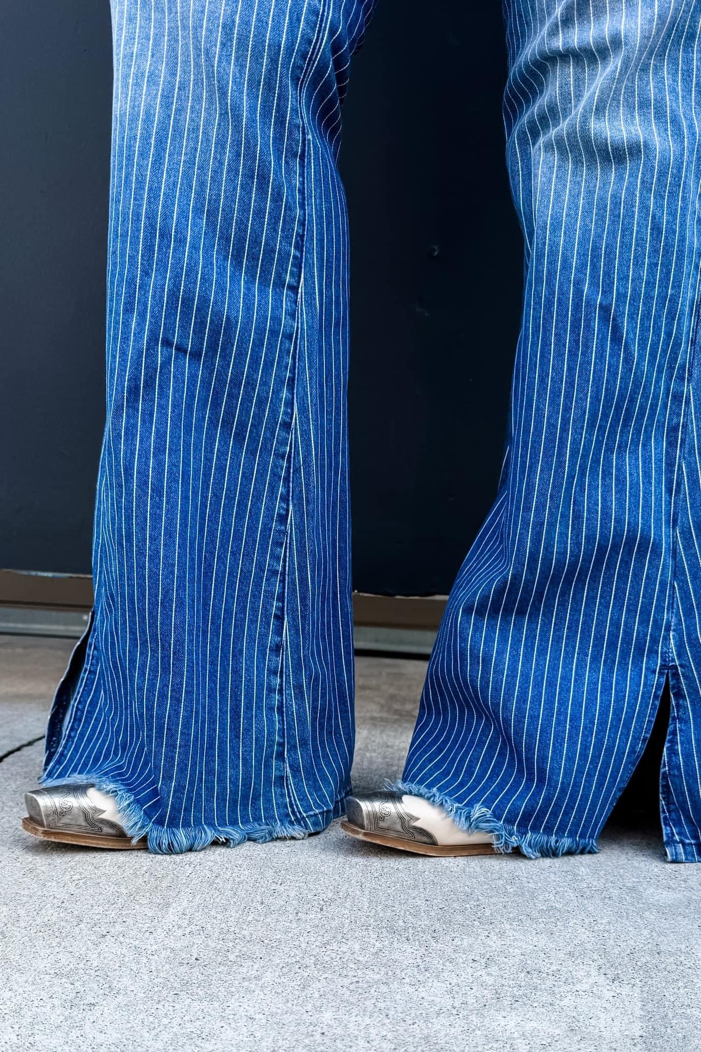 ⭐️ Take Sides Pinstripe Jeans ⭐️ {RTS}