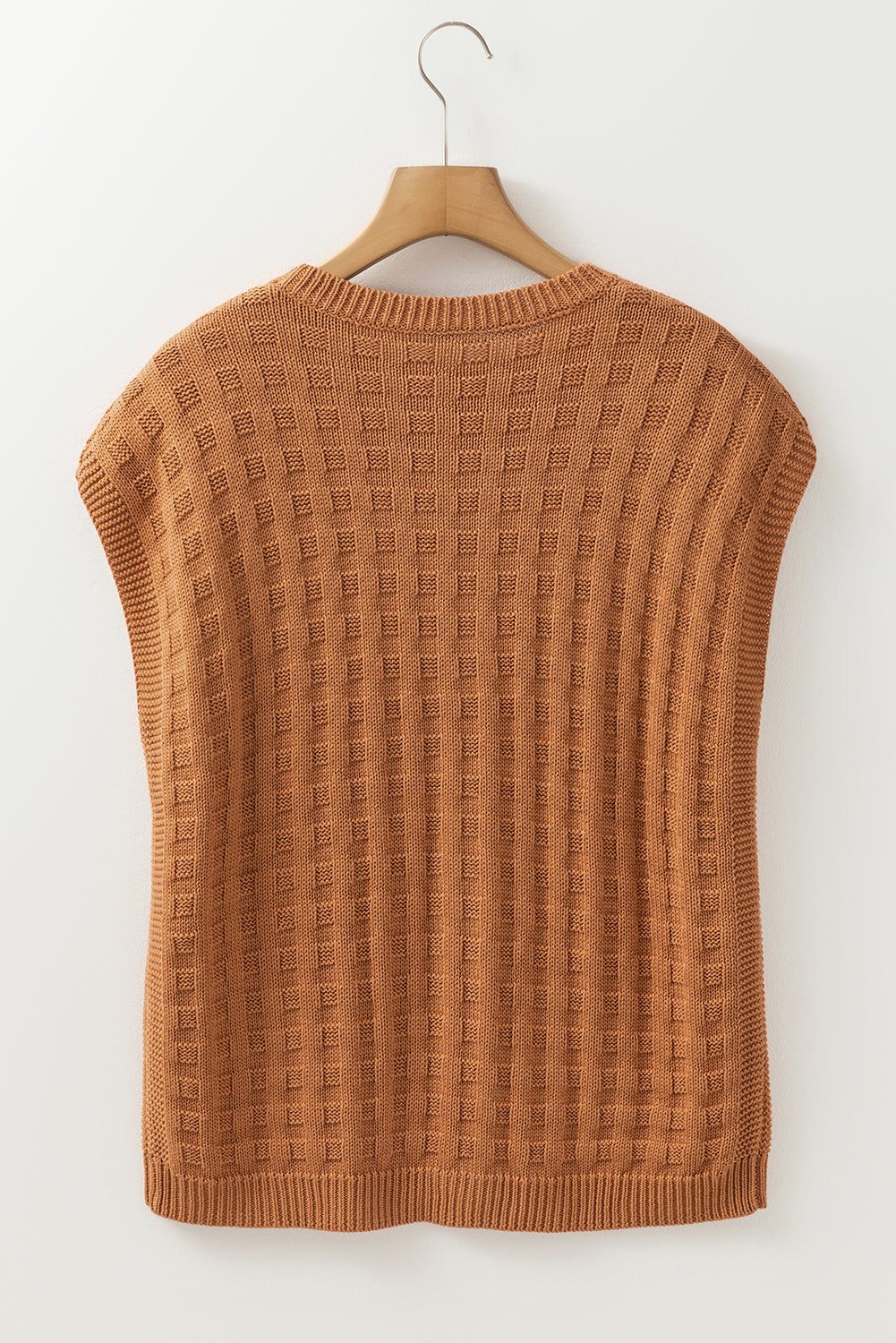 Camel Textured Knit Sweater Vest {RTS}