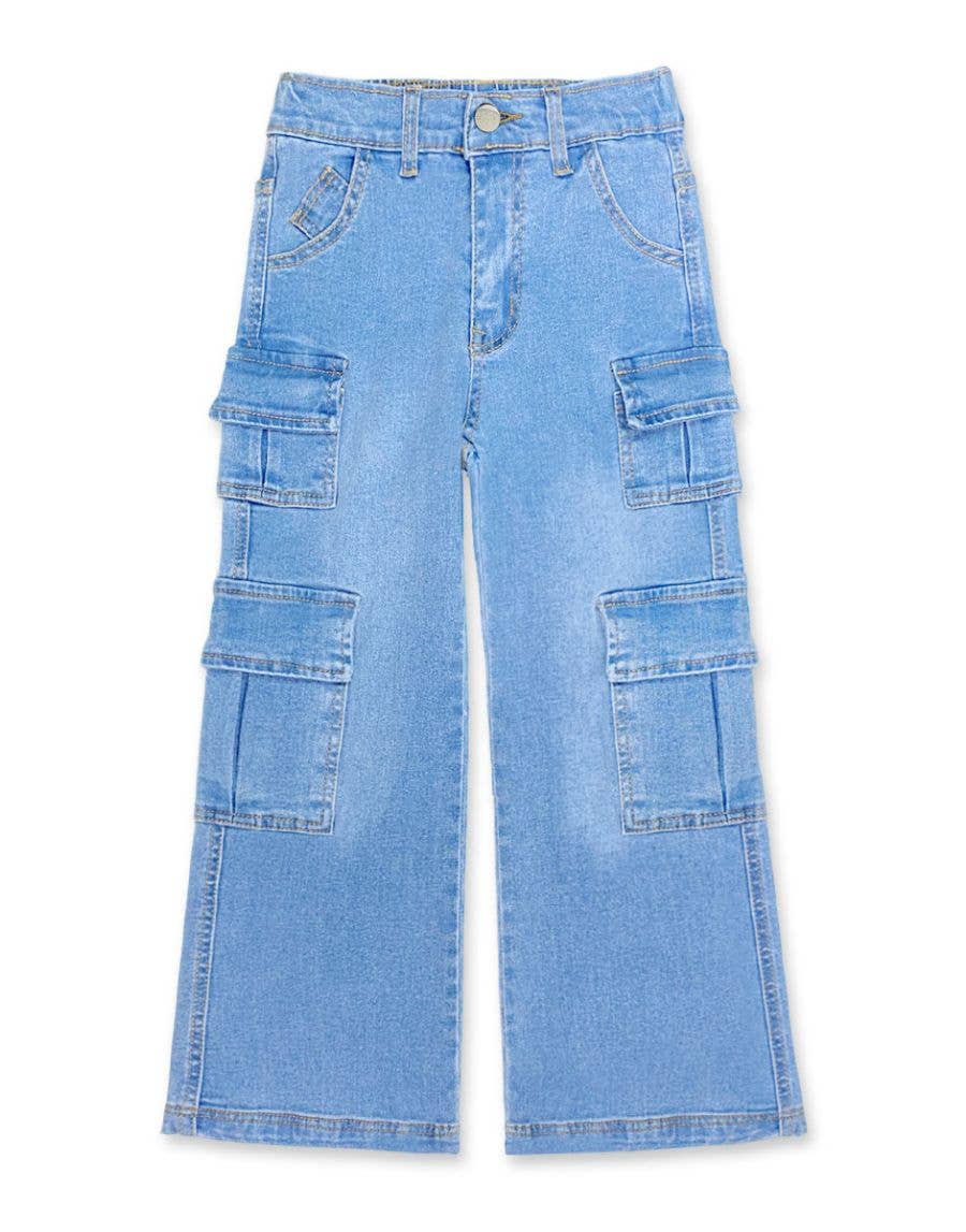 Girl's Denim Jeans w/ 4 Cargo Pockets {RTS}