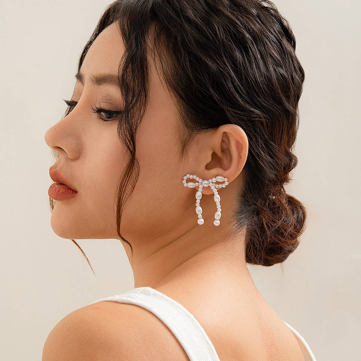 BOW FRENCH TASSEL PEARL EARRINGS {RTS}