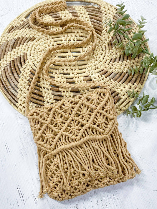 Macrame Woven Boho Fringe Girls Purse {RTS} - Salt Threads