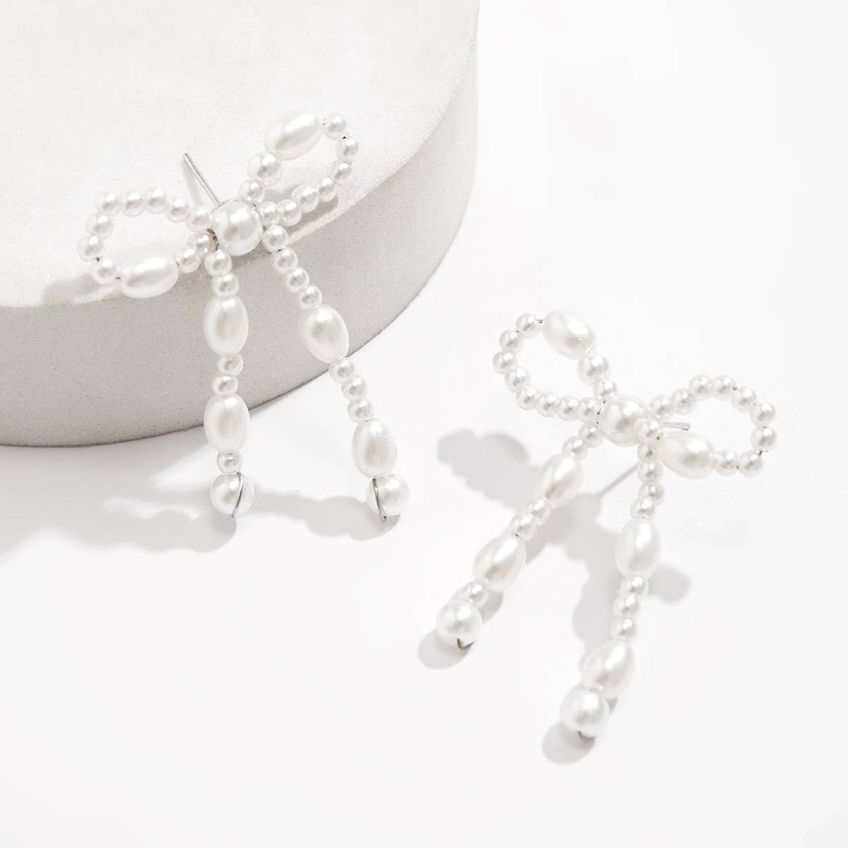 BOW FRENCH TASSEL PEARL EARRINGS {RTS}