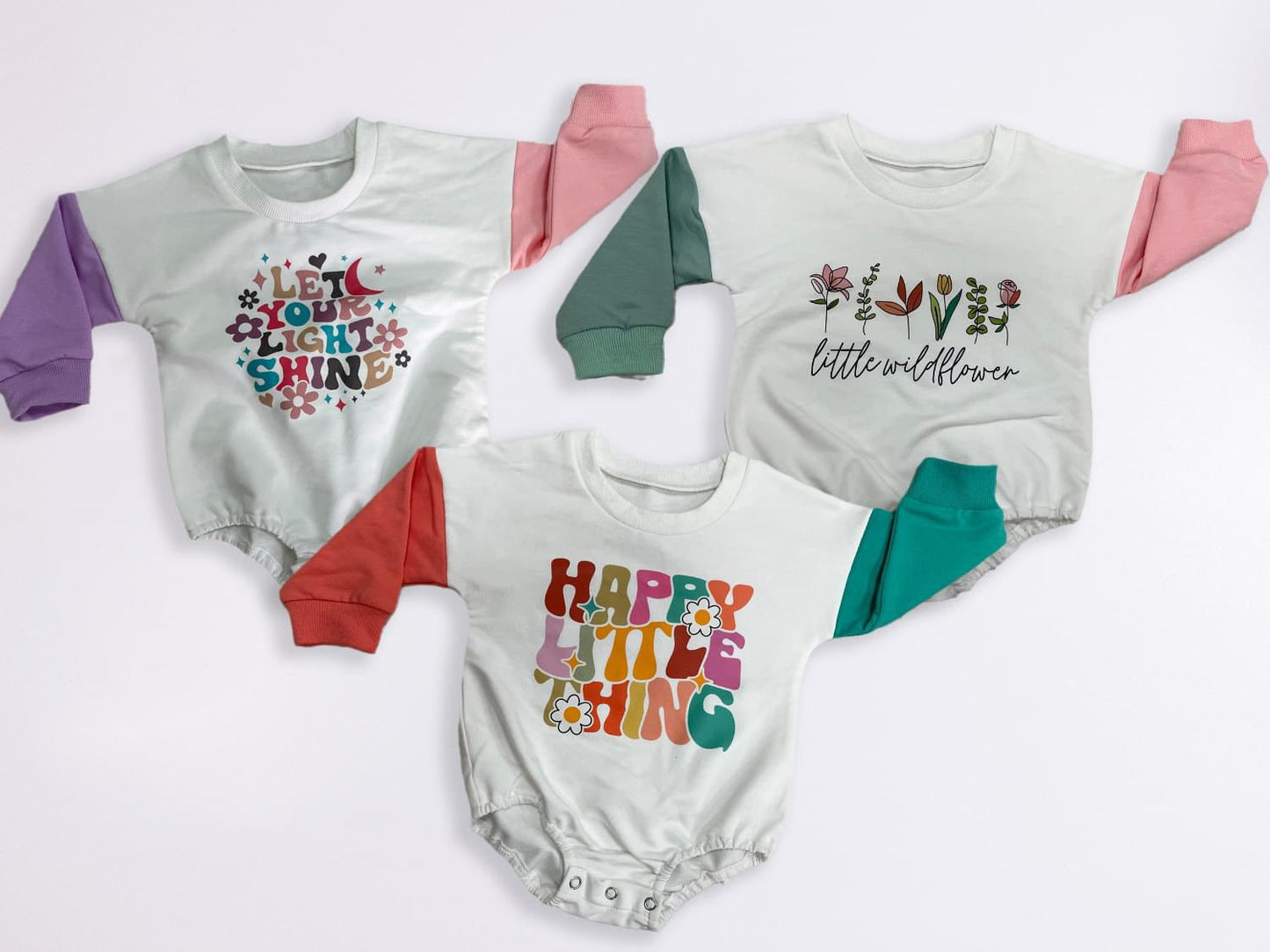 Colorblock Long Sleeve Romper Girl's {RTS} - Salt Threads