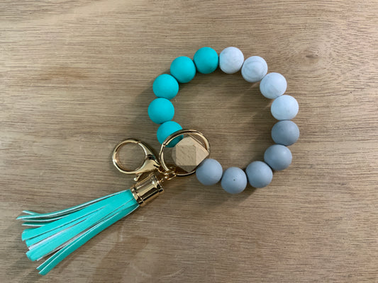 Beaded Silicone Wristlet Keychain {RTS} - Salt Threads