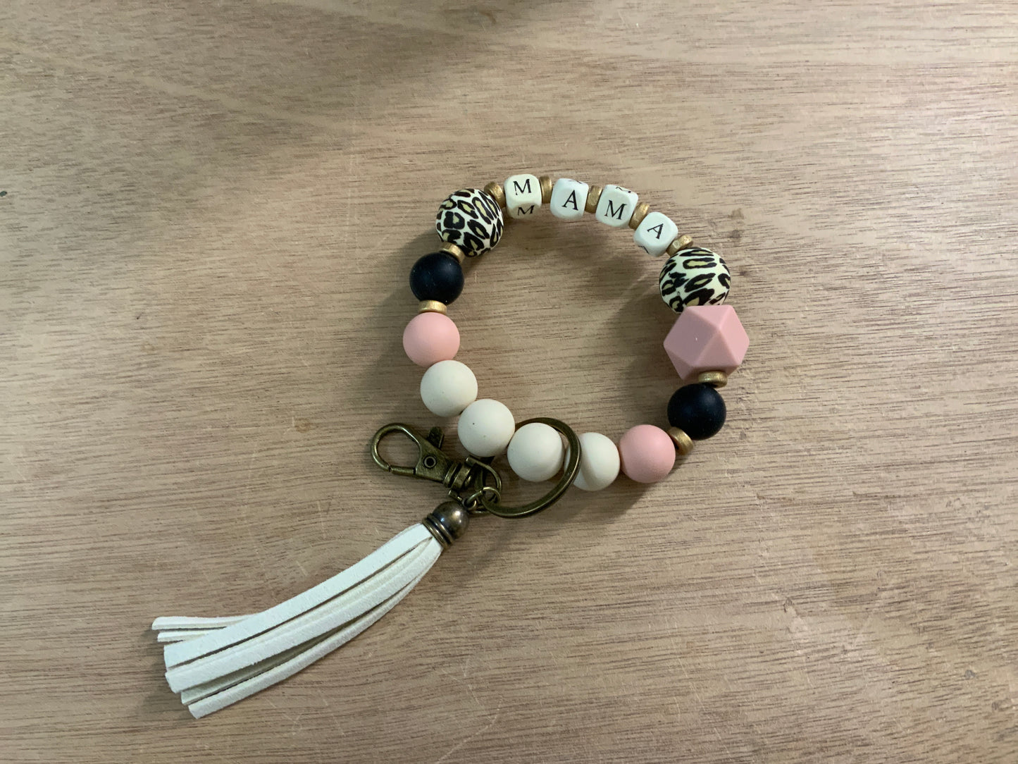 Beaded Silicone Wristlet Keychain {RTS} - Salt Threads