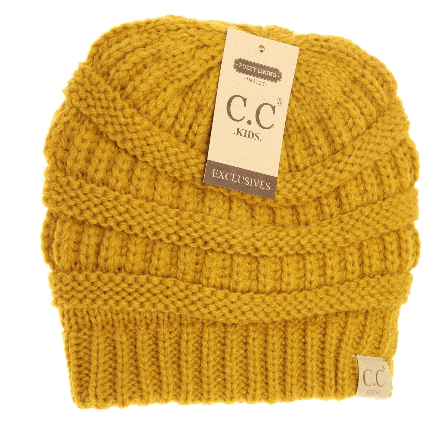 Kids Solid Fuzzy Lined CC Beanie