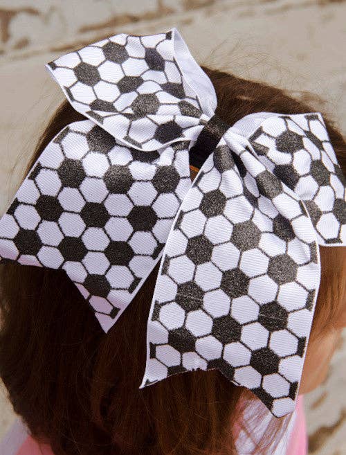 Soccer Cheer Bow with Ponytail Elastic - Salt Threads